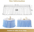 14ft Baby Blue Satin Table Skirt for Rectangle Table Teacher Desk Skirt - Image 4