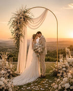 Gold Wedding Arch Backdrop Stand Set of 2, 7.2FT & 6FT Metal Arch Backdrop - Image 2