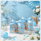 TaoBary 40 Pack 5.5''x 2.5''x4.7'' Small Cloud Bear Gift Bags with Handles Mini Paper Blue Cloud Bear Thank You Gift Bag Bulk with Bow Ribbon for Baby Shower Boy Girl Birthday Party Supplies - Image 6