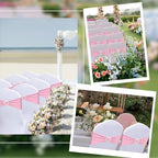 Pink Chair Sashes 60 Pack Spandex Pink Sashes for Chairs Stretch Chair Sashes Clearance with Heart Buckle Slider for Wedding Banquet Party Decorations - Image 6