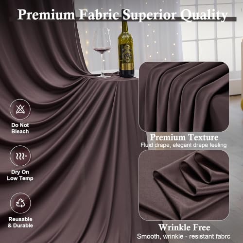 50ft x 15ft Brown Backdrop Curtains, Wrinkle Free Drapes Back Drop Cloth - Image 3