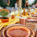 FillTouch 350 Pcs Wood Grain Disposable Plates Fall Party Supplies for 50 - Image 5