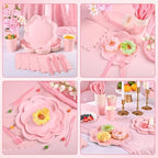 350 Pcs Pink Paper Plates and Napkins Set, Tableware Set for 50 Guests - Image 6