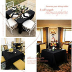 Showgeous 85x85 Inch Black Square Tablecloths, Polyester Table Covers - Image 5