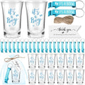50 Sets Baby Shower Favors Shot Glasses Keychain Gifts, Gender, Blue by Singhoow