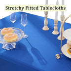 4 Pack Spandex Royal Blue Tablecloths for 6 Foot Rectangle Tables, Wrinkle Free Fitted Table Cloths 6ft Stretchy Table Clothes for Parties Weddings Birthday Banquet Baby Shower - Image 2