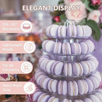 10 Tiers Macaron Tower Stand, Macaroon Tower Stand with Tongs Round Cupcake Cake Stand Desserts Display Holder Platter for Baby Shower, Birthday, Wedding, Party Decor (10-Tiers with Tongs) - Image 2
