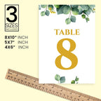 Eucalyptus Design Table Number Cards Double Sided Party Table Numbers for Reception Baby Shower Anniversary Birthday Bridal Party 5x7 100 Pcs - Image 4