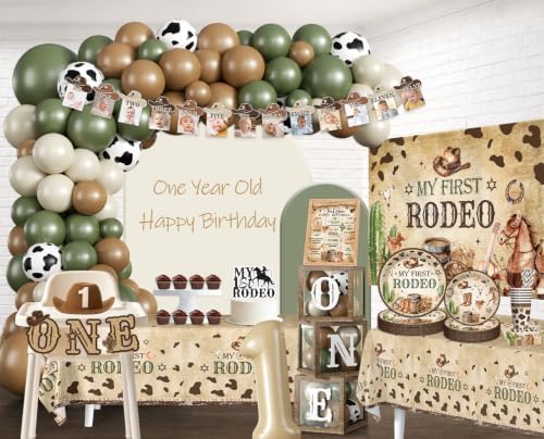258pcs My First Rodeo Decorations Boy for Cowboy, Serves 25 - Image 3