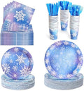 400 Pcs Disposable Winter Frozen Tableware Set for 50 Guests by COSINIA