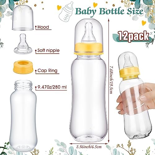 Trelaco 12 Pcs Greenery Cool Baby Shower Game Bottle Chug Wooden Sign Set - Image 5