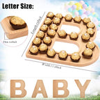 4PCS Charcuterie Letters 12” Fillable Cardboard Letters “Baby” Tray for Baby Shower, Wood Cupcake Chocolate Candy Dessert Decorative Tray (Baby-Wooden) - Image 2