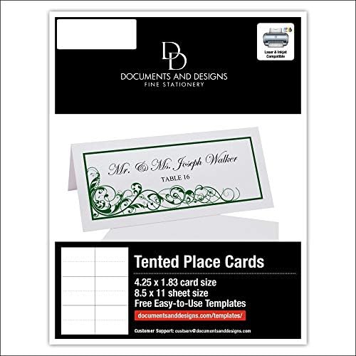 Scribble Vintage Swirl Printable Place Cards, Hunter Green, Set of 150 (25 - Image 6