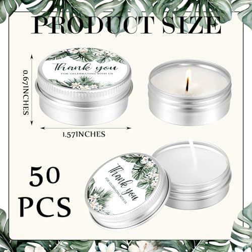 MTLEE 50 Pcs Wedding Candles Gift Favors for Guests 1 Oz, Palm - Image 6