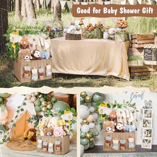Wisreach Wooden Woven Baby Shower Crate – Foldable Storage Basket with Handles, Handwoven Gift Box for Baby Shower & Newborn Essentials, Welcome Gift for Baby Shower, Newborn Boys Girls - Image 7