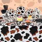 Potchen 452 Pcs Cow Plates Napkins Party Supply, Brown - Image 6