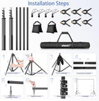 EMART Photo Backdrop Stand kit, 10 x 12 ft Back Drop Adjustable Frame for Photography, Photoshoot Banner Background Support Holder for Parties Dectoration - Image 7