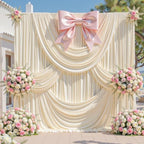 10 x 10ft Champagne Backdrop Curtains, Champagne Drapes for Backdrop Fabric - Image 2