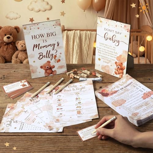 Funnymoom 426 Pcs Baby Bear Shower Games Set for Boy Girl, 8 Games - Image 2