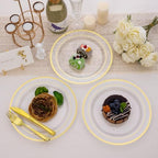 Goodluck 200PCS Clear Gold Plastic Plates, Heavy Duty Disposable Plates - Image 6