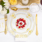 Ciaell 175 Piece White and Gold Plastic Plates for Weddings Parties - Image 2