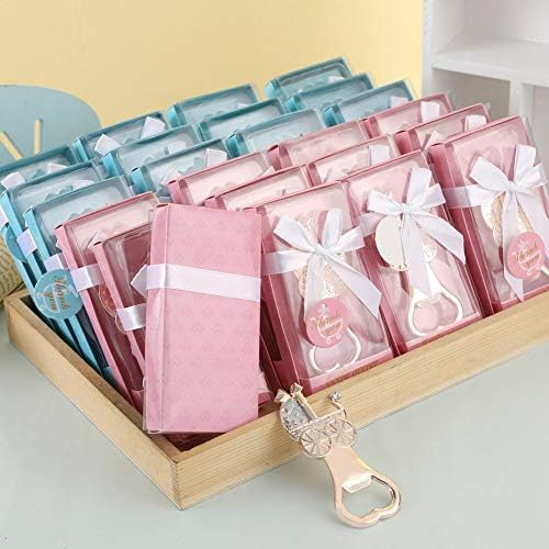 18pcs Bottle Openers for Baby Shower Favors Gifts, Bridal Baby Shower Decorations Souvenirs, Poppin Bottles Openers with Exquisite Gifts Box Used for Baby Party (Pink-Baby Carriage, 18) - Image 7