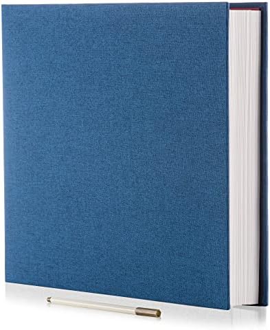 Large Photo Album Self Adhesive 4x6 8x10 10x12 13"x12.8" Magnetic Scrapbook Album 12.6"x11" Inch 40 Pages Linen Cover DIY Photo Album with A Metallic Pen and DIY Stickers(Blue) by HoneyTolly