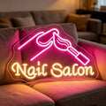 Nail Salon Neon Sign for Wall Decor - LED Neon Signs Lights for Salon Studio, Beauty Makeup Room, Bedroom - Great Gift for Nail Girls by GSHIXIN