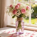 12 Pack Mason Jar Vases for Centerpieces, Purple Glass Flower Vase - Image 3