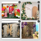 LANGXUN Gold Metal Arch Backdrop Stand Set, 7.2ft / 6.6ft / 6ft Balloon Arch Frame for Wedding Birthday Party Baby Shower Graduation Anniversary Decoration (6ft / 6.6ft / 7.2ft 3 pcs per Set) - Image 4