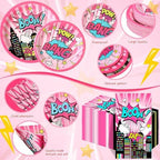 Funnymoom 250 Pcs Girl Hero Birthday Decoration Serves 50 Party Supplies - Image 2