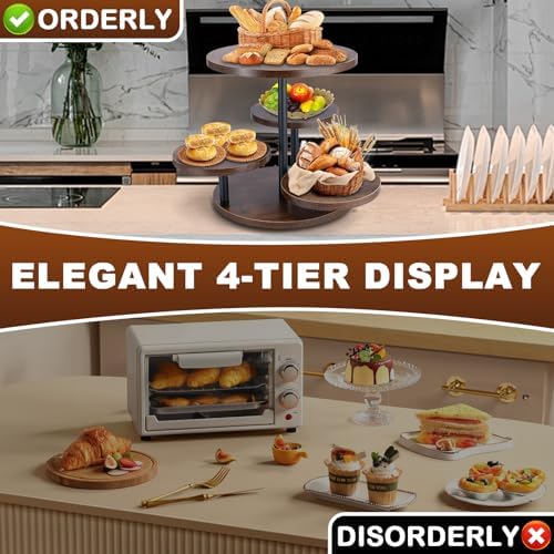 ZMCYNG Cupcake Stand, 4 Tier Round Wood Cupcake Tower Stand for 50 Cupcakes - Image 4
