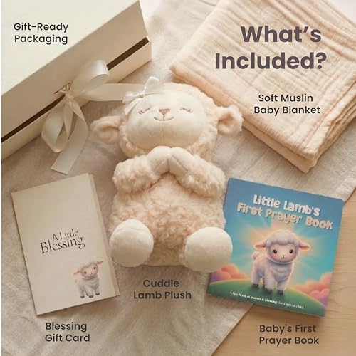 Baptism Gifts for Boy or Girl - 10” Praying Lamb Plush 5-Piece Keepsake Set - Image 2