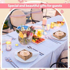 SiliFine 48 Pcs Wedding Favors for Guests Small Ceramic Bowls, Flower, Pink - Image 5