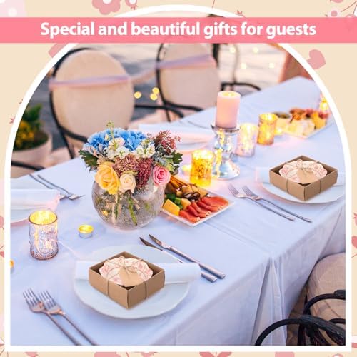 SiliFine 48 Pcs Wedding Favors for Guests Small Ceramic Bowls, Flower, Pink - Image 5
