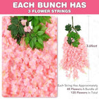 Alotiki Pink Wisteria Hanging Flowers,150 Pack Fake Hanging Flowers - Image 2