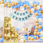 Baby Boxes with Letters, 6 Transparent Balloon Boxes with 78 Letters & Numbers, Clear Name Boxes for Baby Shower Birthday Bridal Wedding Gender Reveal Party Decorations Backdrop, Gold - Image 4