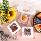 120pcs Small Cookie Boxes with Window, 4x4x2.5 In White Bakery Boxes - Image 5