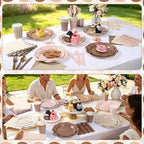 350 Pcs Baby Shower Decoration - Neutral Gradient Brown Plates and Napkins Tableware Set Include Scalloped Paper Plate Napkin Cup & Cutlery for Baby Shower, Wedding, Birthday, Espresso Martini Theme - Image 5