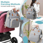 JSTPRO Diaper Bag Backpack with Changing Station, 25L Capacity, Grey - Image 3