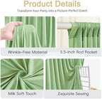 50x8ft Sage Green Backdrop Curtain for Parties Wrinkle Free Fabric Backdrop Curtain Birthday Party Photo Backdrop Drapes for Wedding Baby Shower Bridal Shower Photography Back Drop 10 Panels 5x8FT - Image 7