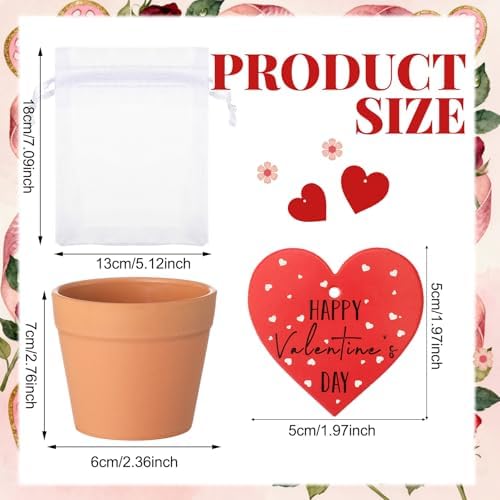 Ctosree 24 Sets Valentine Seed Packet Party Favors with Pots Bags Tags - Image 4