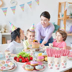 Ziliny 350 Pcs Donut Grow up Party Supplies Tableware Set Disposable 9'' 7'' Paper Plates 9 oz Cups Cutlery Napkins Dinnerware Set for 1st Birthday, Serve 50 (Donut Grow Up, Macron Color) - Image 6