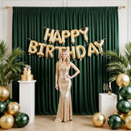 10x10ft Wrinkle Free Hunter Green Backdrop Curtain for Parties, Soft Wedding Dark Green Curtain Backdrop, Polyester Photo Backdrop Drapes for Birthday Party Baby Shower Photography Background - Image 5