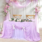 Light Purple Tablecloth Outdoor Lace Table Fabric 2pcs 60x120 Inch for Home - Image 3
