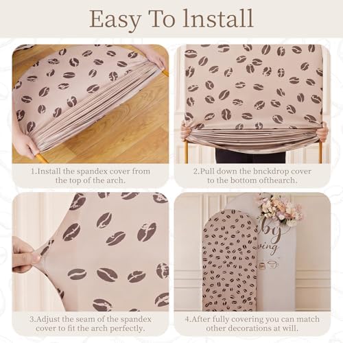 Moukeren a Baby is Brewing Arch Backdrop Cover 6ft and 7.2ft for Coffee Drink Themed Baby Shower Party Gender Reveal Birthday Party Banquet Photo Arches Background Decorations - Image 3
