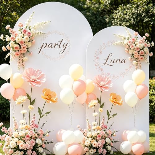 White Arch Cover 7.2 and 6ft Spandex Wedding Arch Backdrop Cover Set of 2 - Image 7