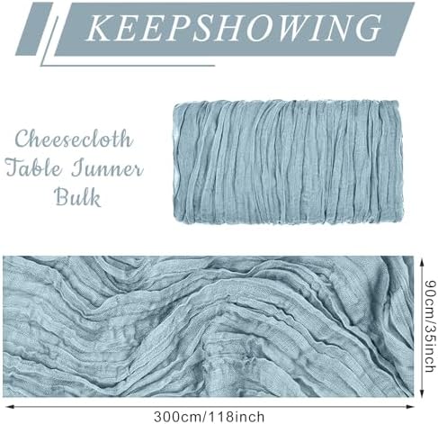 6 Pack Cheesecloth Table Runner 10Ft Christmas Gauze Boho Table Runners for Wedding Decor Bridal Shower Decorations Baby Shower Party(35" x 120") - Image 2
