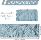 12 Pack Cheesecloth Table Runner, Runner Gauze Boho Wedding Decor Romantic Table Runner for Wedding Birthday Party(35" x 118")(Grayblue) - Image 2