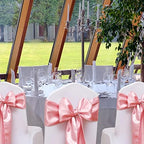 50 Pack Satin Dusty Pink Chair Sashes, 7 X 108 Inches Dusty Pink Chairs Bows for Wedding Party Gender Reveal Decor, Satin Chairs Ribbons Ties for Ceremony Event Decorations - Image 2